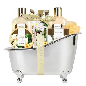 Spa Luxetique Vanilla Scent 8 Pc Bath Gift Set New